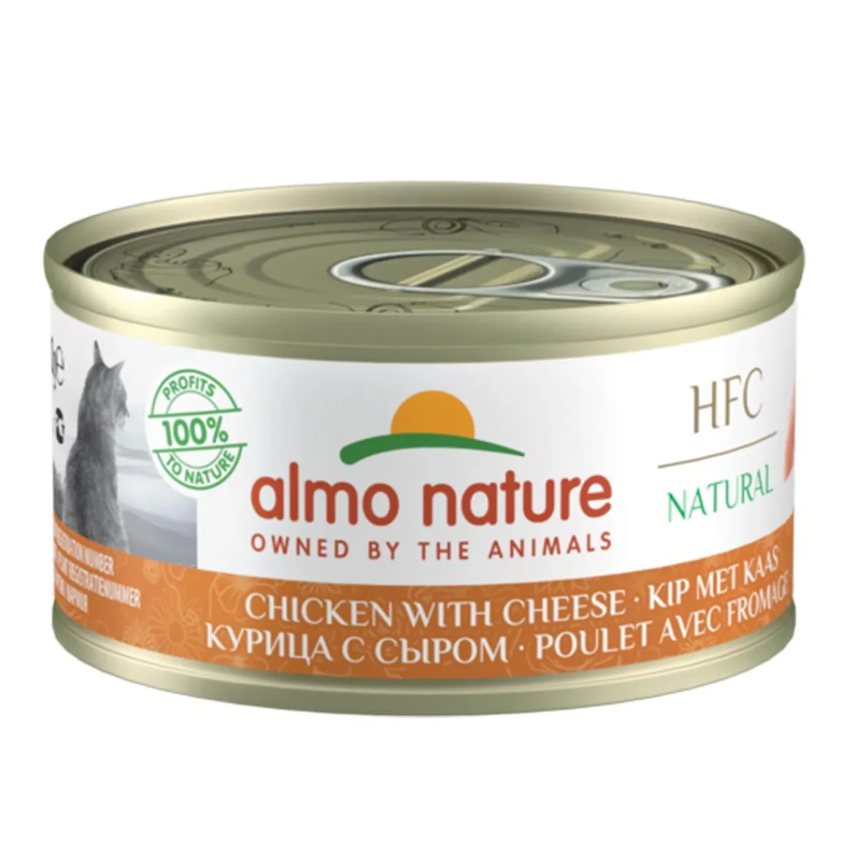 Almo Nature Kissan Märkäruoka*HFC -kissan märkäruoka, kana ja juusto 70 g
