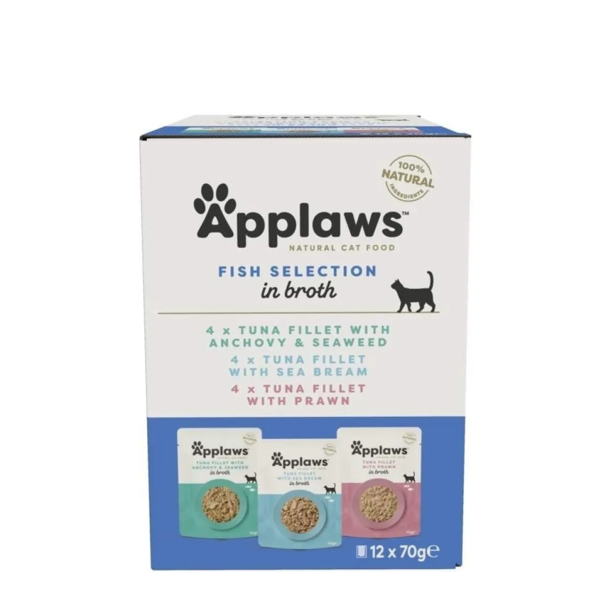 Applaws Kissan Märkäruoka*Cat Kalaa liemessä, multipack 12x70g