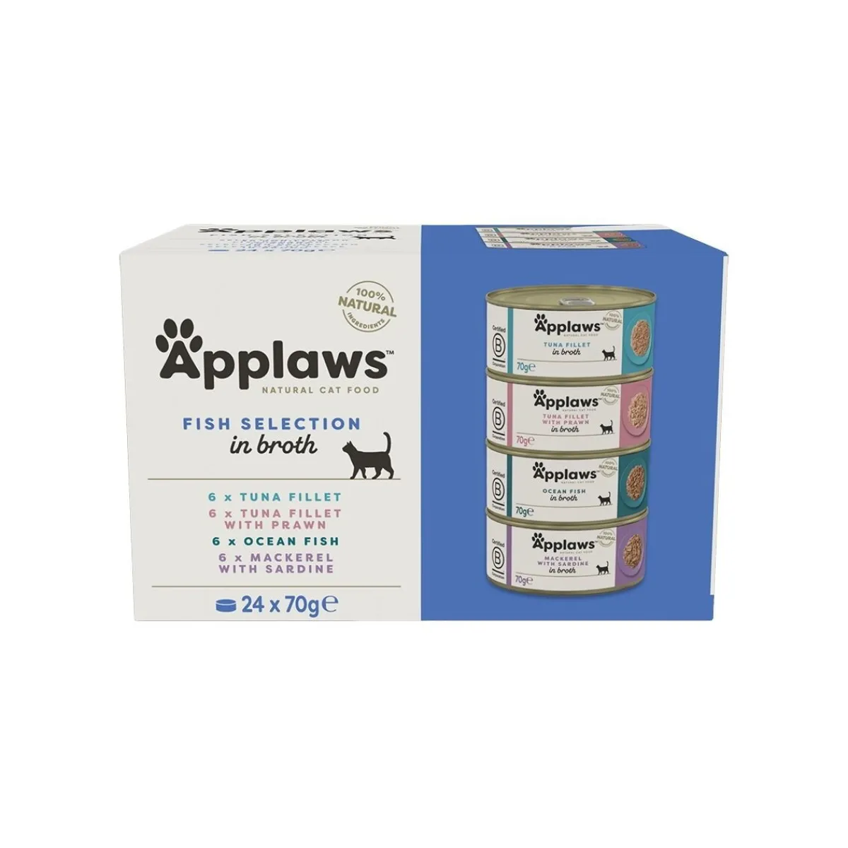 Applaws Kissan Märkäruoka*Kalalajitelma liemessä 24x70g
