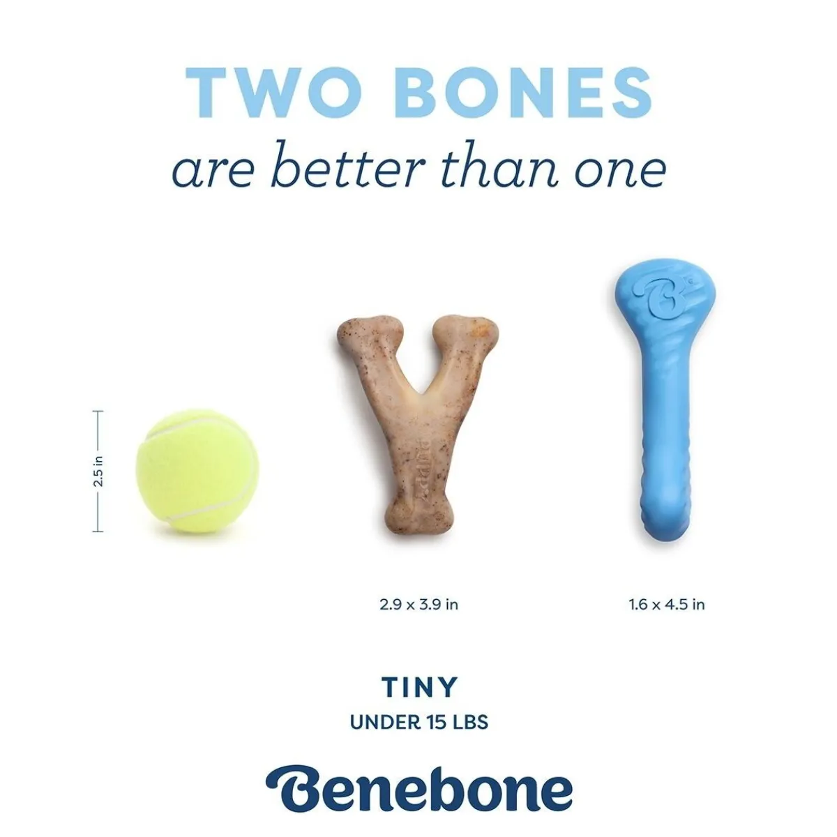 Benebone Purulelut Ja Kongit*Puppy Rubber Bones Bacon Tiny 2 kpl