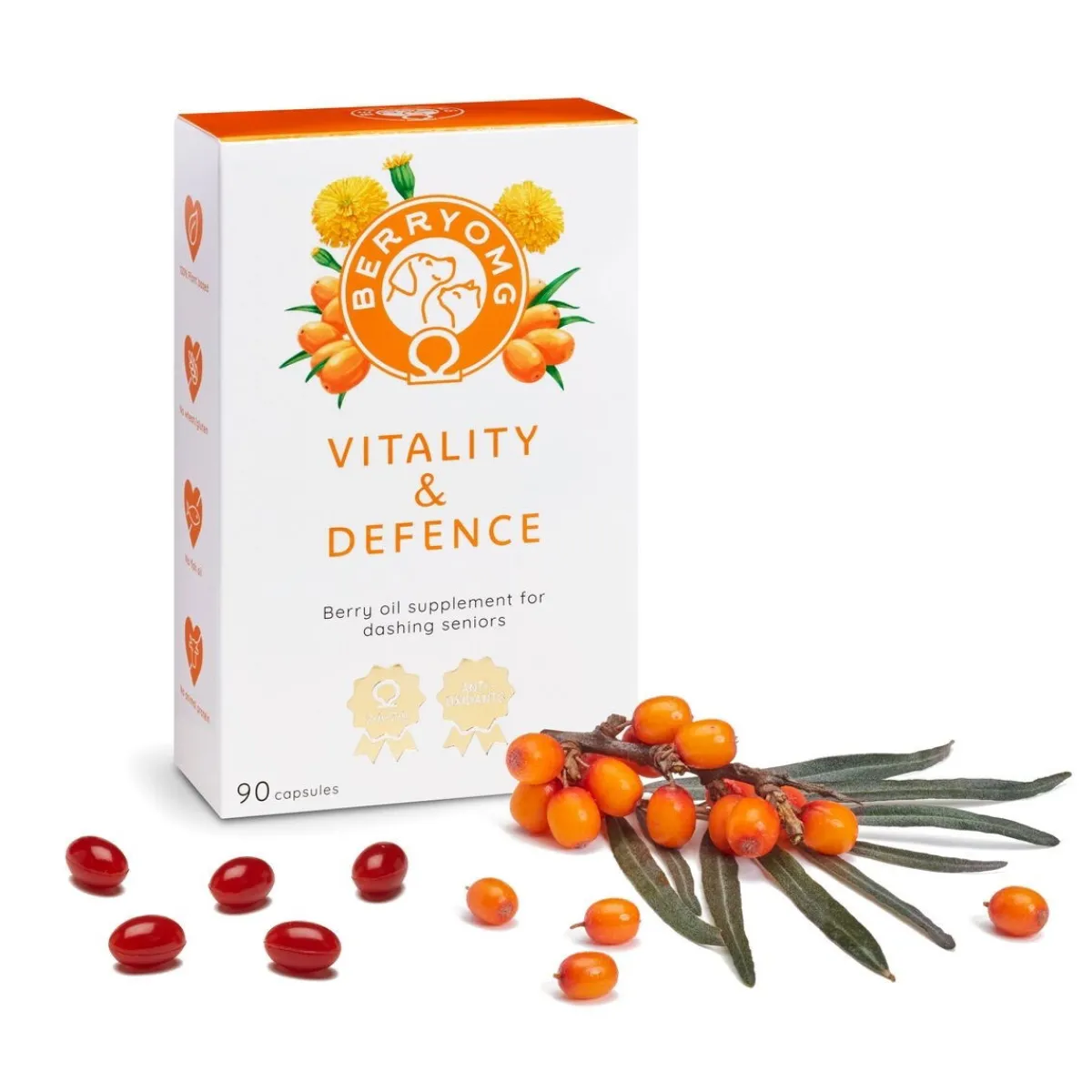 BERRYOMG Öljyt, Vitamiinit Ja Lisäravinteet|Hoito Ja Terveys*Vitality & Defence, 90 kapselia