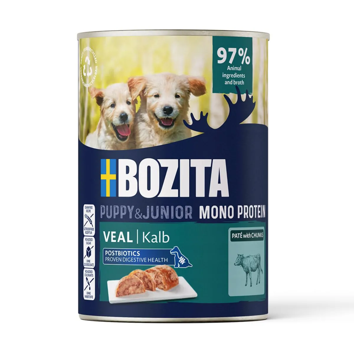 Bozita Koiranruoat Erityistapeisiin|Koiran Märkäruoka Ja Makkarat*Dog Pate Puppy Veal 400g