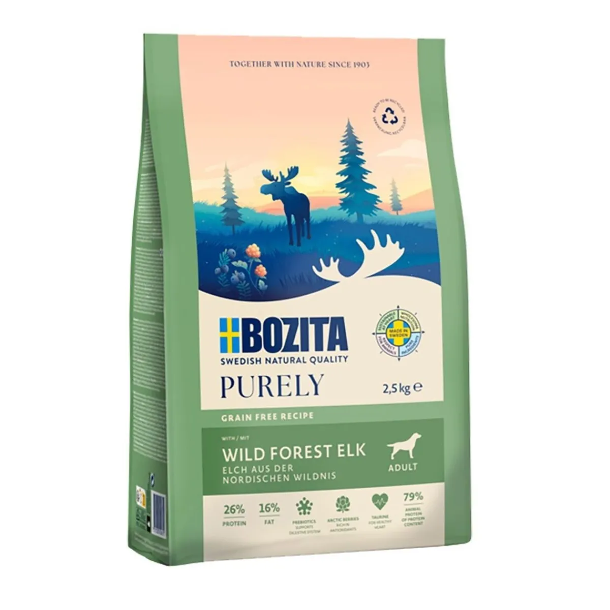 Bozita Koiran Kuivaruoka|Viljaton Koiranruoka*Dog Purely Adult Elk