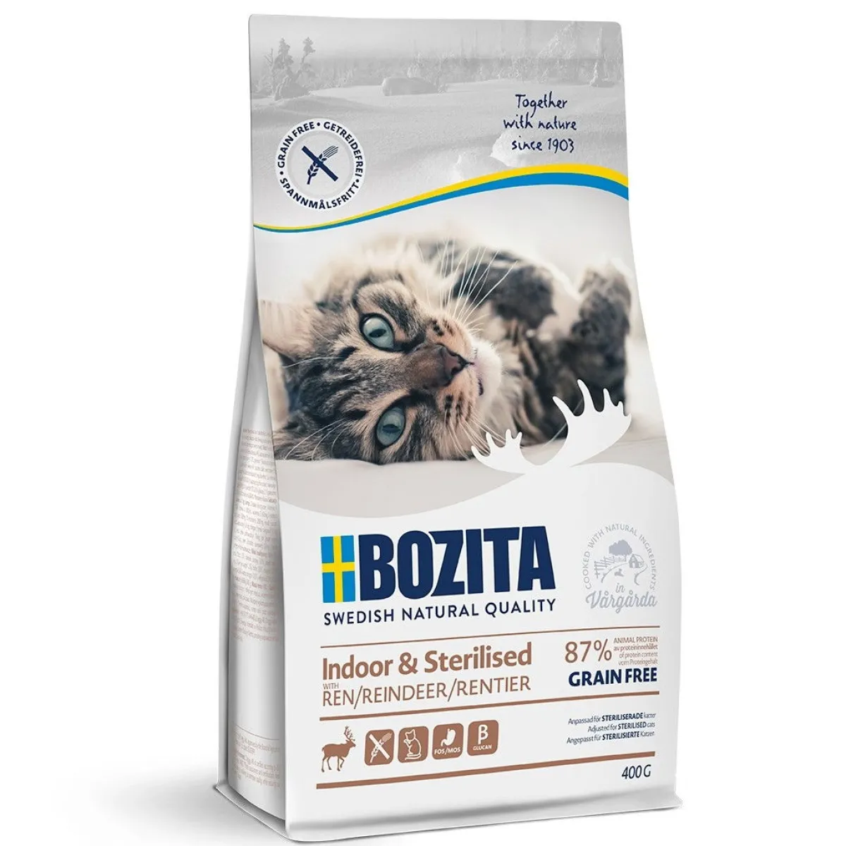 Bozita Viljaton Kissanruoka|Kissan Kuivaruoka*Feline Indoor & Sterilised Grain Free Reindeer