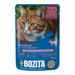 Bozita Kissan Märkäruoka|Viljaton Kissanruoka*Indoor & Sterilised nauta hyytelössä 85 g