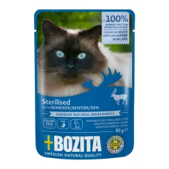 Bozita Kissan Märkäruoka|Viljaton Kissanruoka*Indoor & Sterilised poro kastikkeessa 85 g