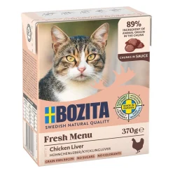 Bozita Kissan Märkäruoka|Viljaton Kissanruoka*kananmaksaa kastikkeessa 370 g