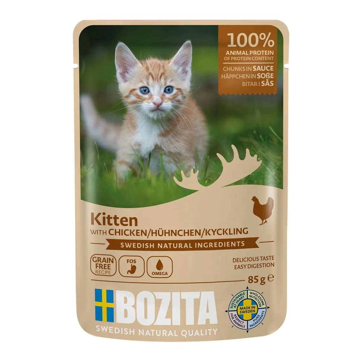 Bozita Kissan Märkäruoka|Kissanpennun Ruoka*kitten kana kastikkeessa 85 g