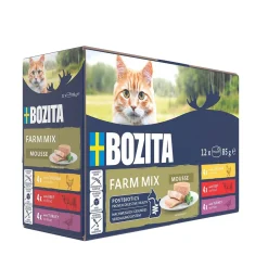 Bozita Kissan Märkäruoka*Mousse Mixed Farm 12x85g