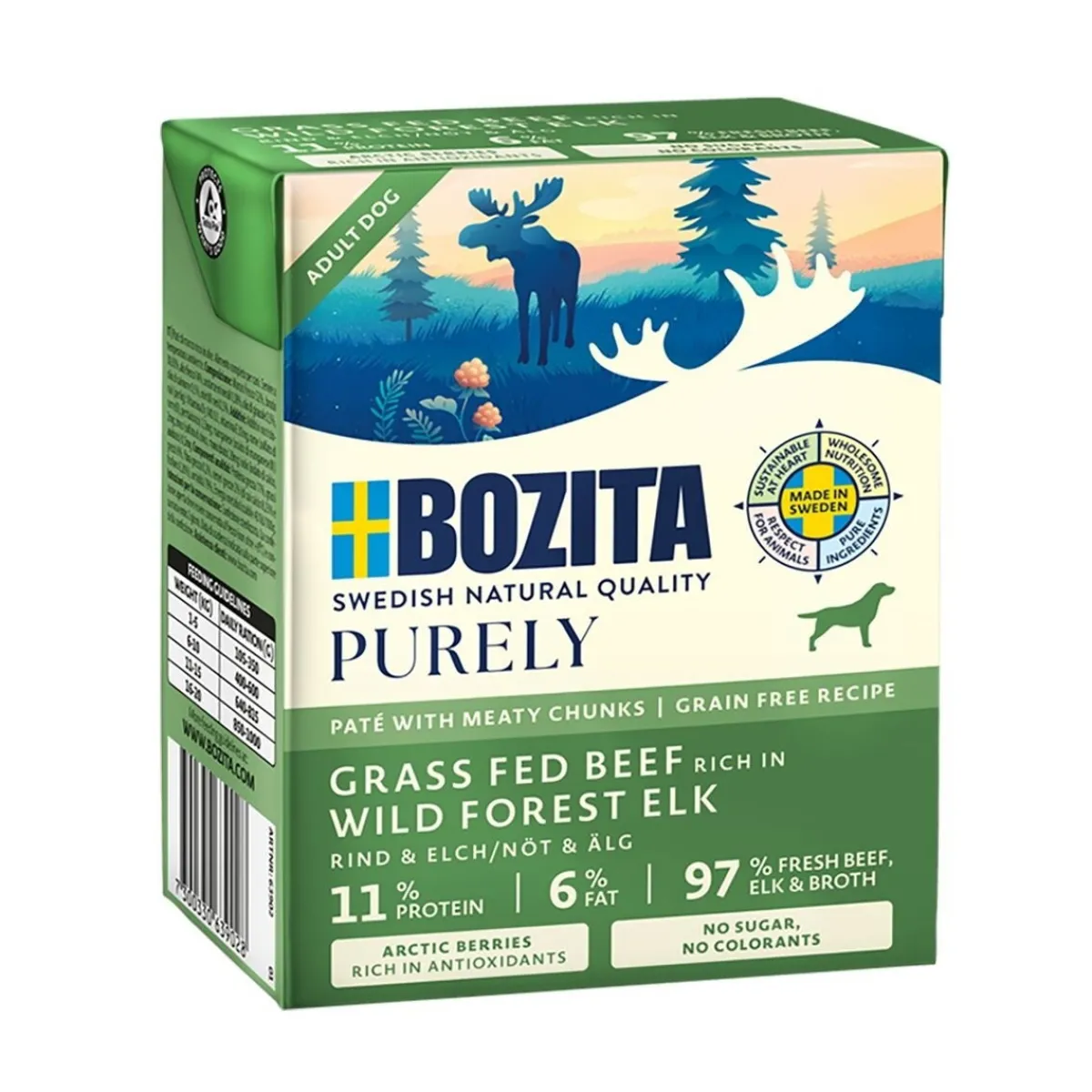 Bozita Viljaton Koiranruoka|Koiran Märkäruoka Ja Makkarat*Purely Paté Hirvi 370 g