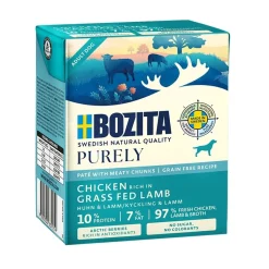 Bozita Viljaton Koiranruoka|Koiran Märkäruoka Ja Makkarat*Purely Paté Lammas 370 g