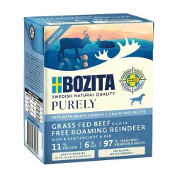 Bozita Viljaton Koiranruoka|Koiran Märkäruoka Ja Makkarat*Purely Paté Poro 370 g