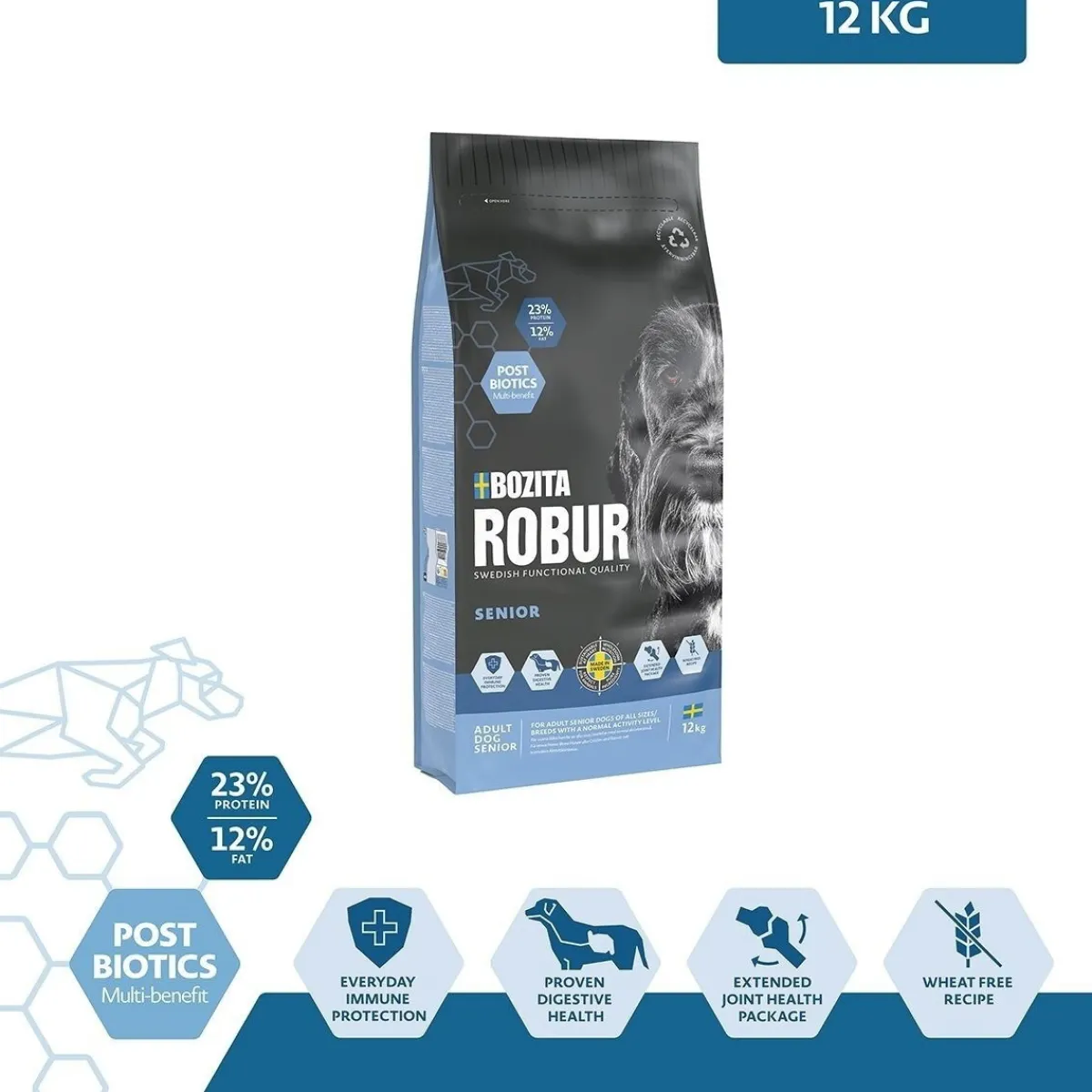 Bozita Robur Koiran Kuivaruoka|Senioriruoka*Adult Senior 12kg