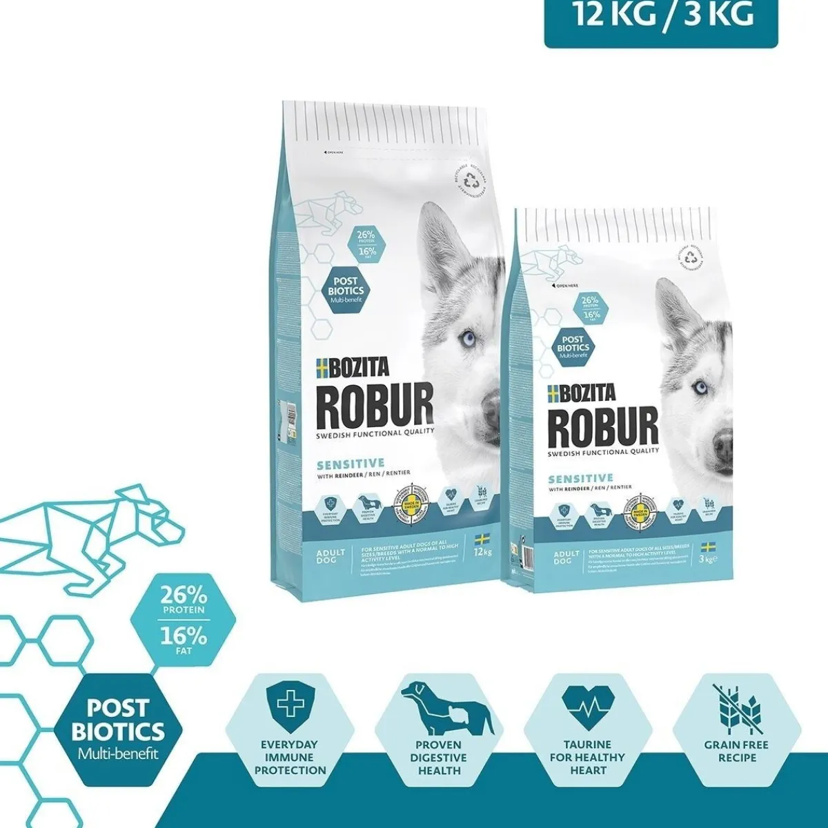 Bozita Robur Koiran Kuivaruoka|Koiranruoat Erityistapeisiin*Adult Sensitive Reindeer