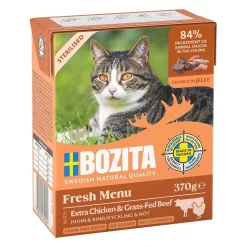 Bozita Kissan Märkäruoka|Viljaton Kissanruoka*Sterilised kana & nauta hyytelössä 370 g