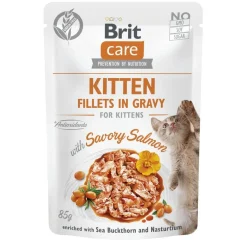 Brit Care Kissanpennun Ruoka|Tarjoukset Kissoille*Cat Kitten lohi kastikkeessa 85 g