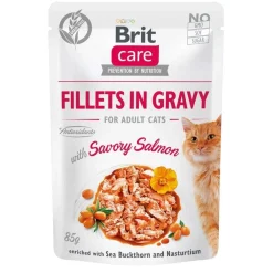 Brit Care Tarjoukset Kissoille|Kissan Märkäruoka*Gravy lohifilee kastikkeessa 85 g