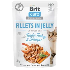 Brit Care Tarjoukset Kissoille|Kissan Märkäruoka*Jelly kalkkunafilee & katkarapu hyytelössä 85 g