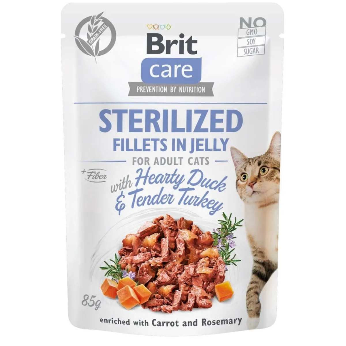 Brit Care Kissan Märkäruoka|Viljaton Kissanruoka*Jelly Sterilized ankka & kalkkunafilee hyytelössä 85 g