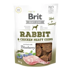 Brit Care Tarjoukset Koirille|Täyslihaherkut*Jerky Meaty Coins jänis 80 g