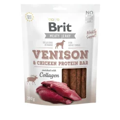 Brit Care Tarjoukset Koirille|Täyslihaherkut*Jerky Protein Bar peura