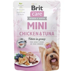Brit Care Tarjoukset Koirille|Tarjoukset Koirille*Mini kanaa ja tonnikalaa kastikkeessa 85 g