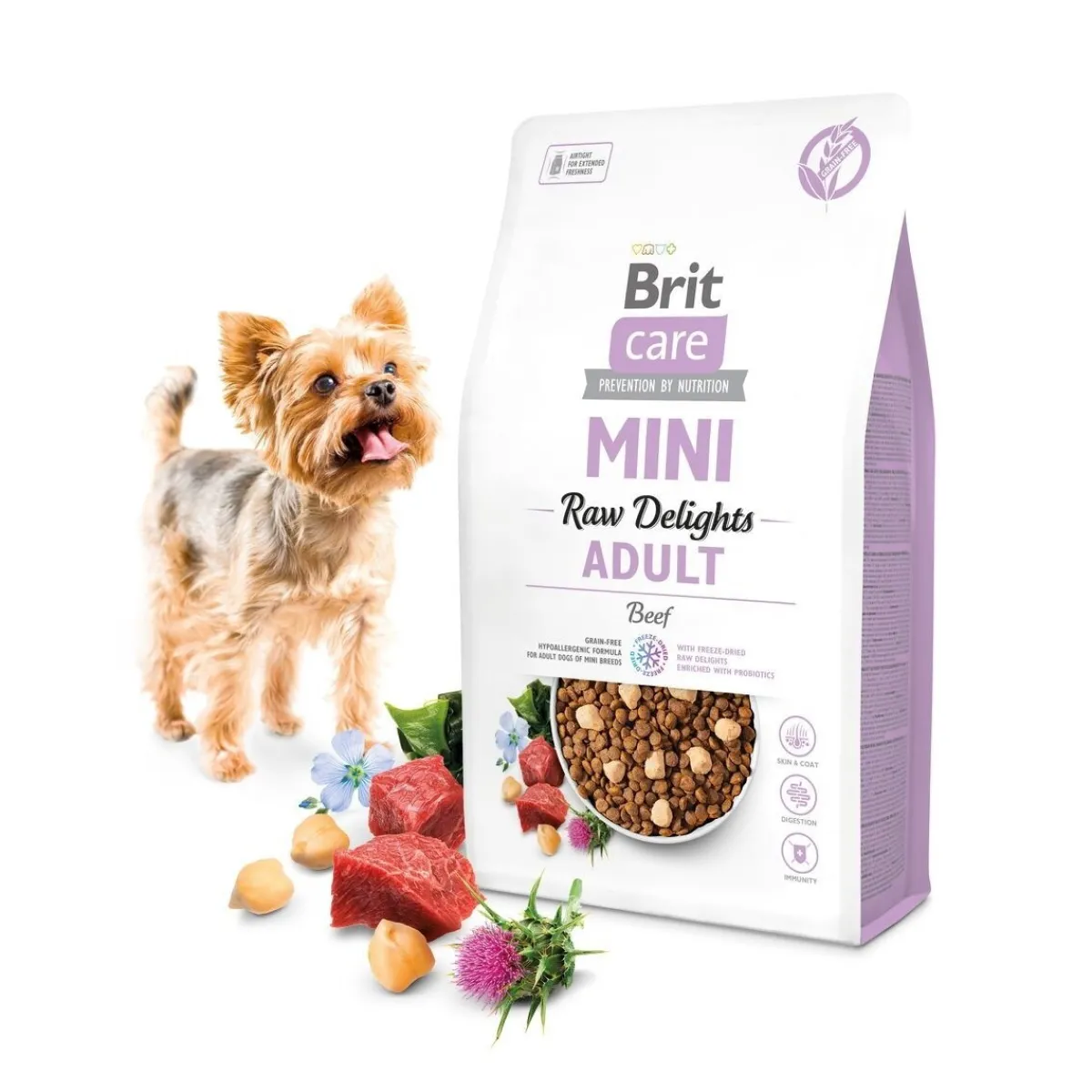 Brit Care Viljaton Koiranruoka|Koiranruoat Erityistapeisiin*Mini Raw Delights Beef 2 kg