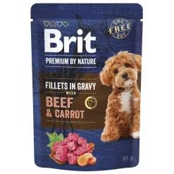 Brit Premium Koiran Märkäruoka Ja Makkarat*by Nature Dog Nauta & Porkkana 85 g