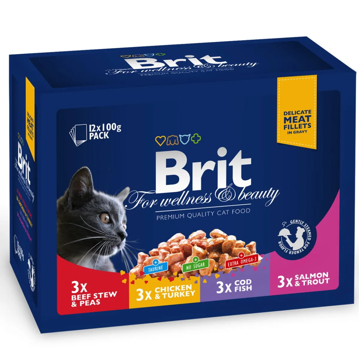 Brit Premium Kissan Märkäruoka*Multipack 12x 100g