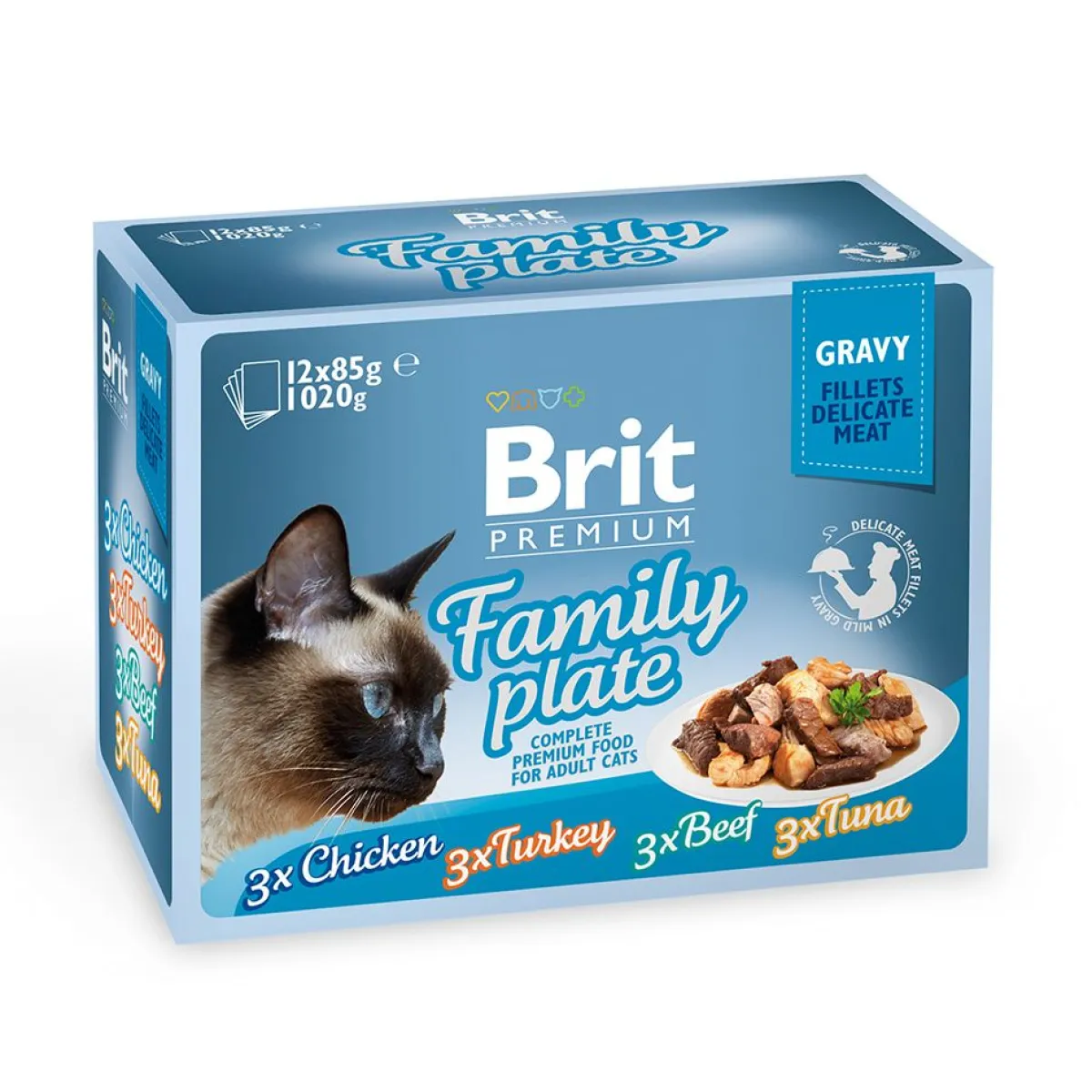 Brit Premium Kissan Märkäruoka*paloja kastik. Multipack 12x85g