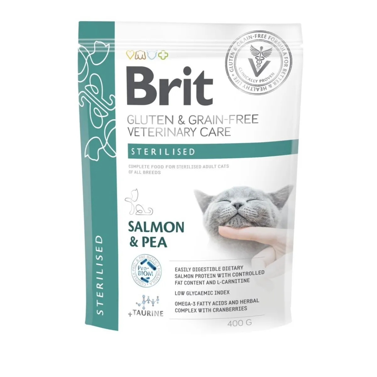 Brit Veterinary Diet Kissan Ylipaino|Kissan Erikoisruoka*Cat Grain Free Sterilised Salmon & Pea