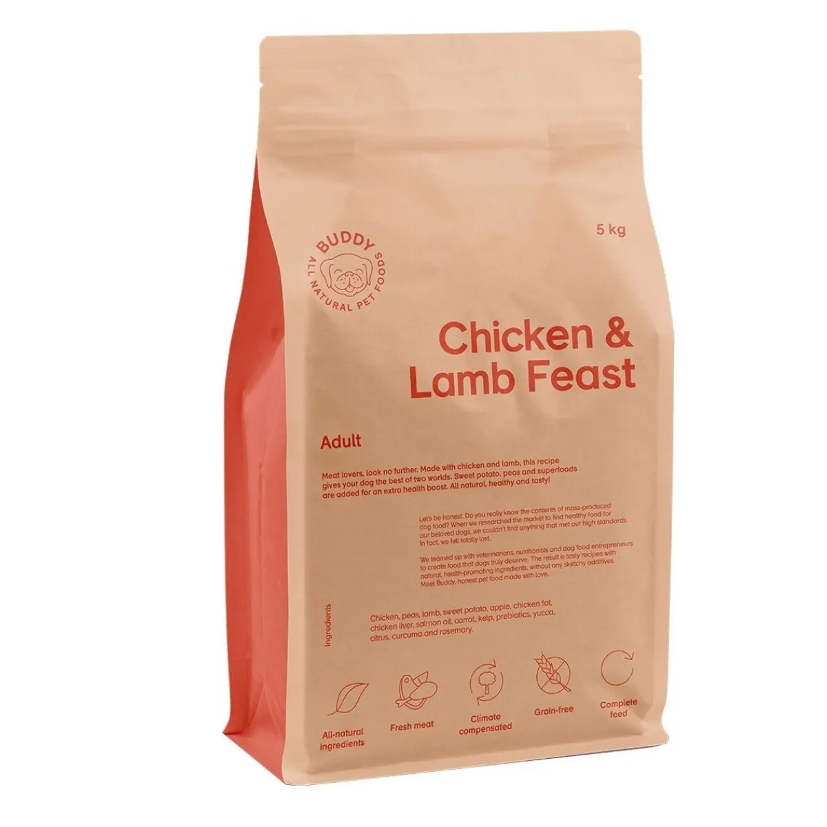 Buddy Koiran Kuivaruoka|Tarjoukset Koirille*Chicken + Lamb Feast 2x12kg