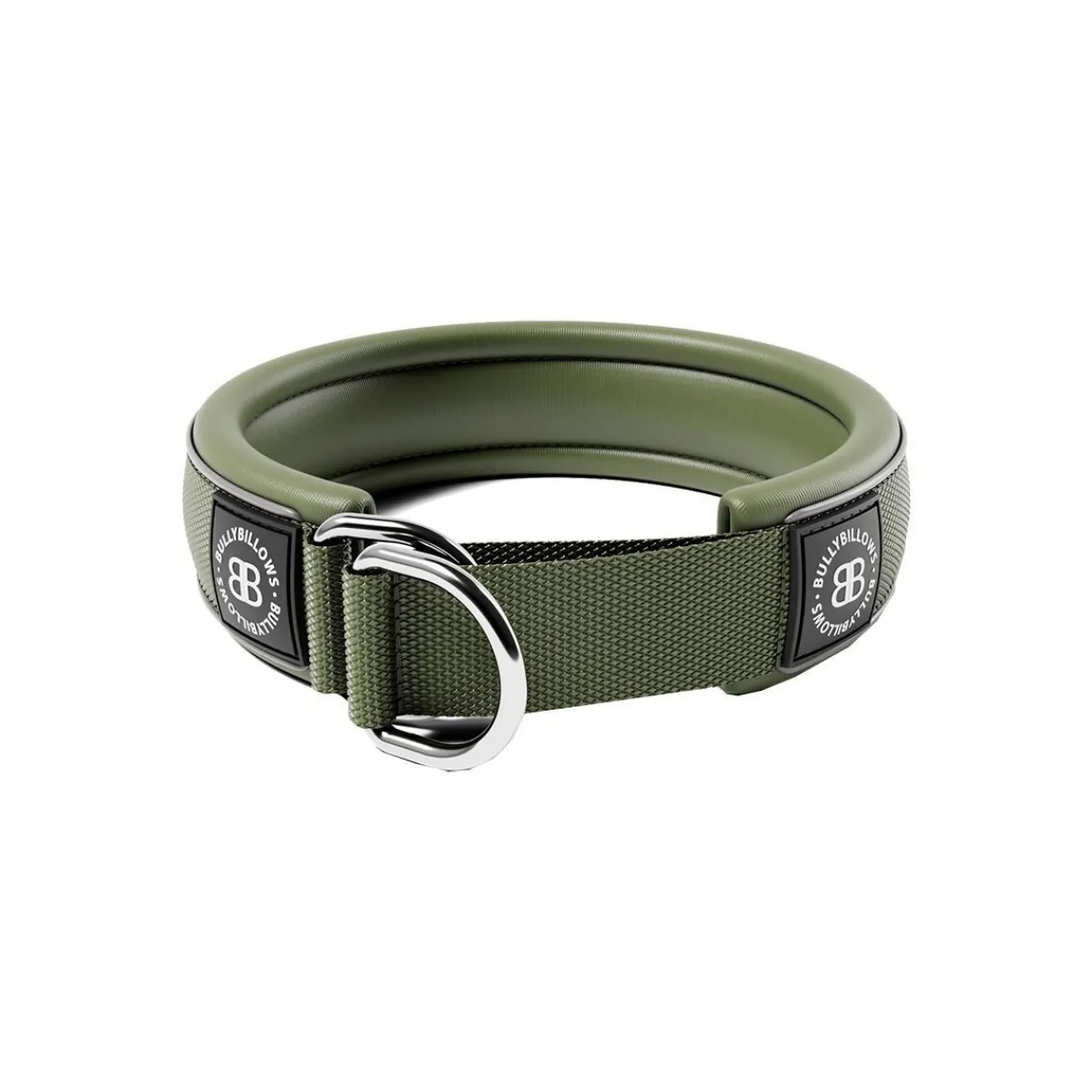 BullyBillows Koiran Heijastimet Ja Valot|Koiran Pannat*puolikiristävä panta pehmustettu 4 cm, khaki