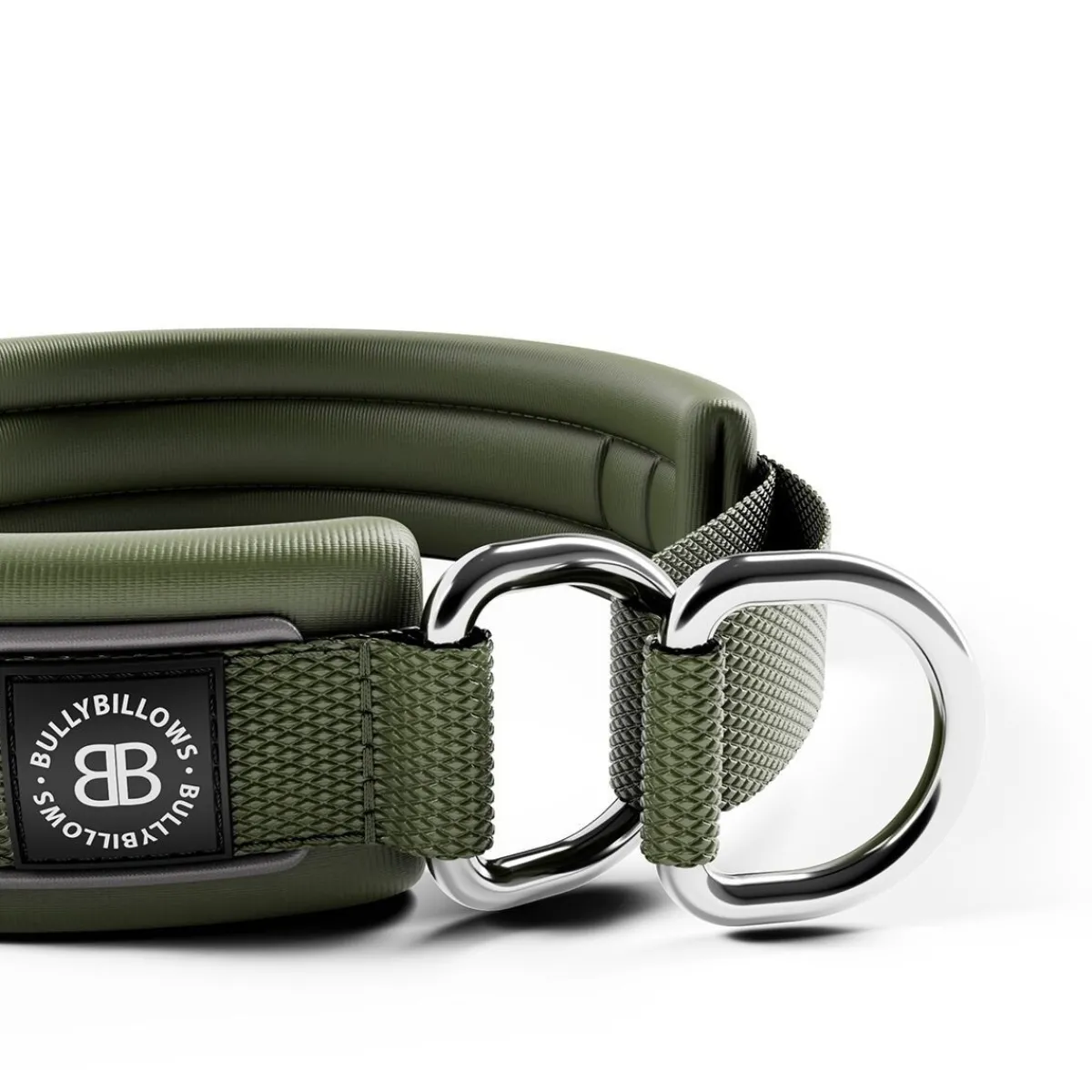 BullyBillows Koiran Pannat*puolikiristävä panta pehmustettu 3 cm, khaki