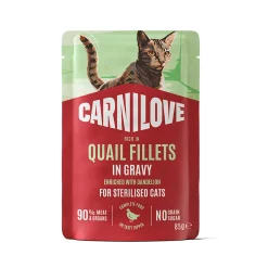 Carnilove Kissan Erikoisruoat|Kissan Märkäruoka*Cat Adult Sterilized Quail 85 g