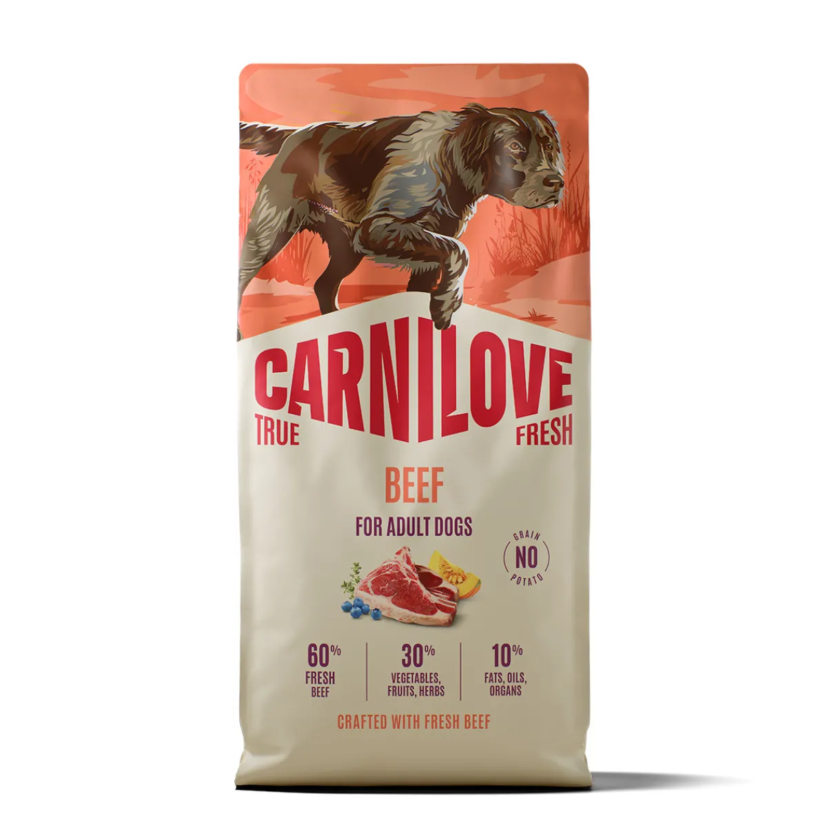 Carnilove Koiran Kuivaruoka|Viljaton Koiranruoka*True Fresh Dog Adult Beef
