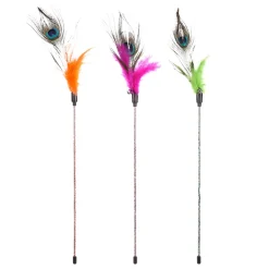 Flamingo Kissanhuiskat Ja -Onget*Cat Dangler Feathers 36cm