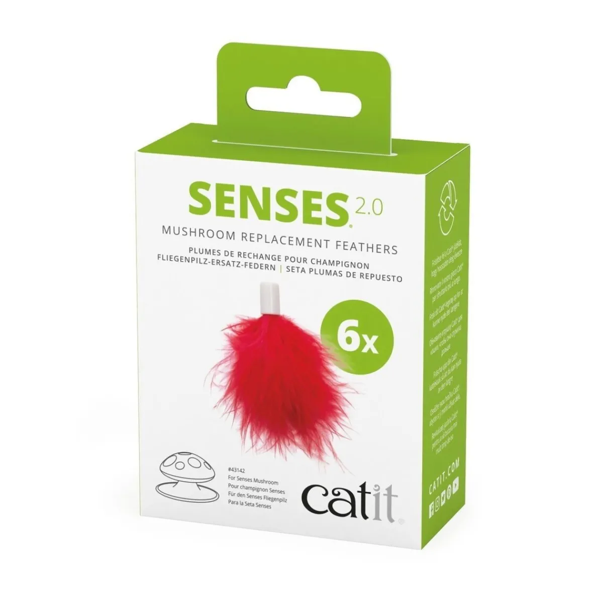 Catit Kissan Pelit Ja Aktivointilelut*Senses 2.0 Mushroom vaihtohöyhenet 6-pack