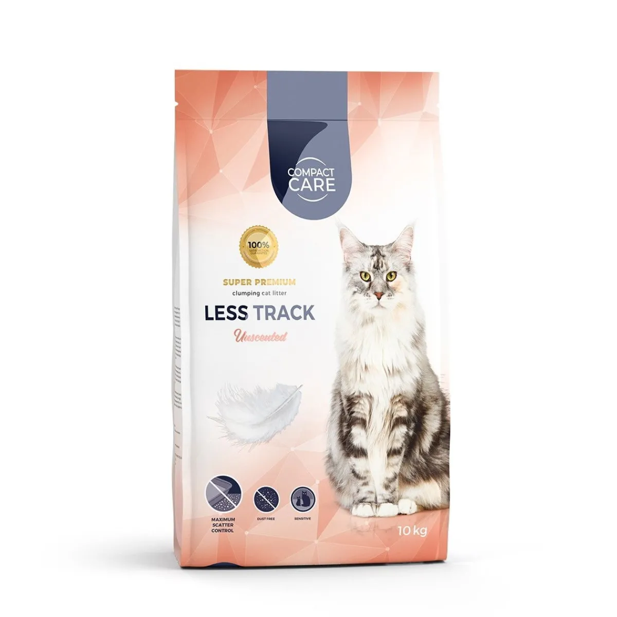 Compact Care Paakkuuntuva Kissanhiekka|Hajustamaton Kissanhiekka*Less Track 10 kg