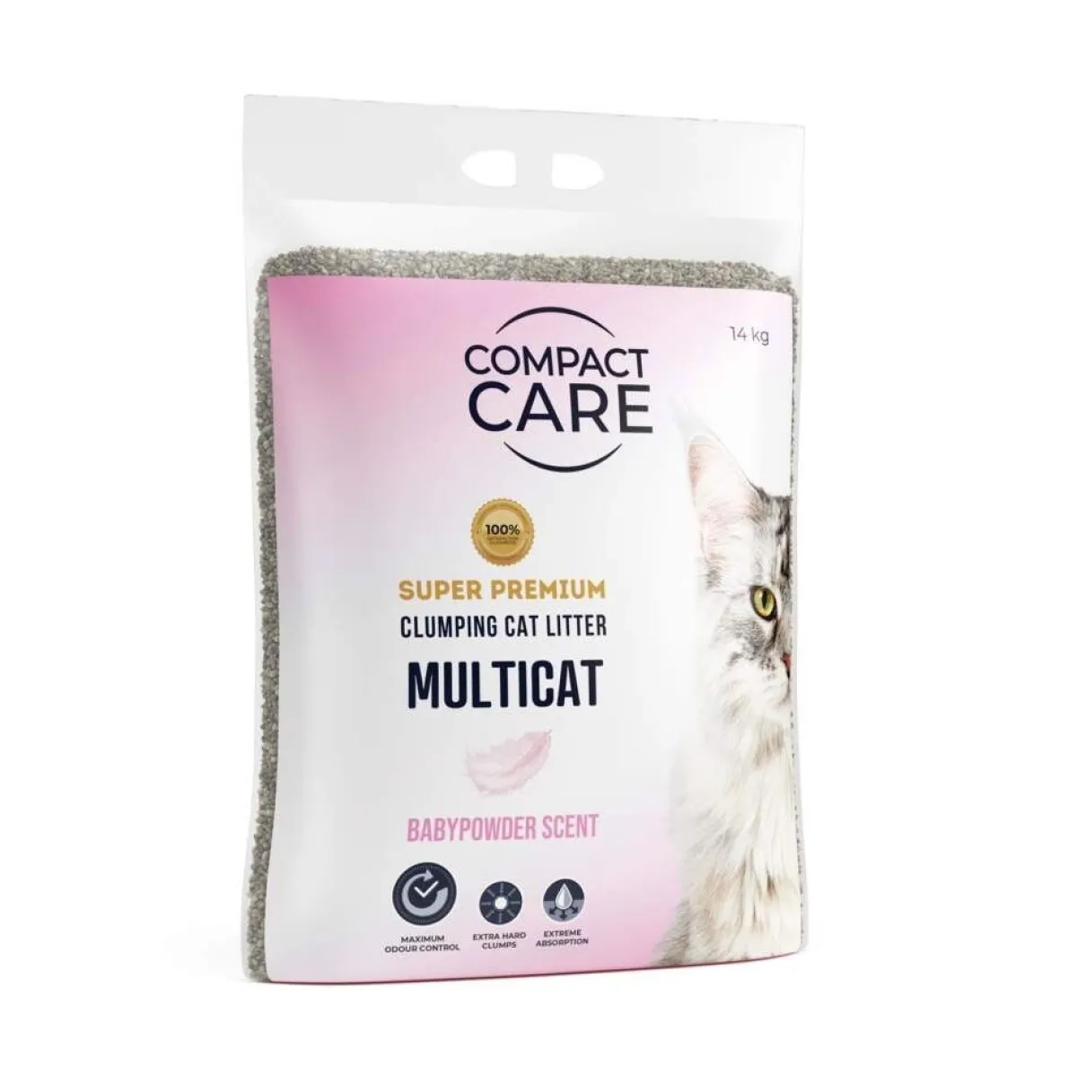 Compact Care Paakkuuntuva Kissanhiekka|Hajustettu Kissanhiekka*Multicat Babypowder 14 kg