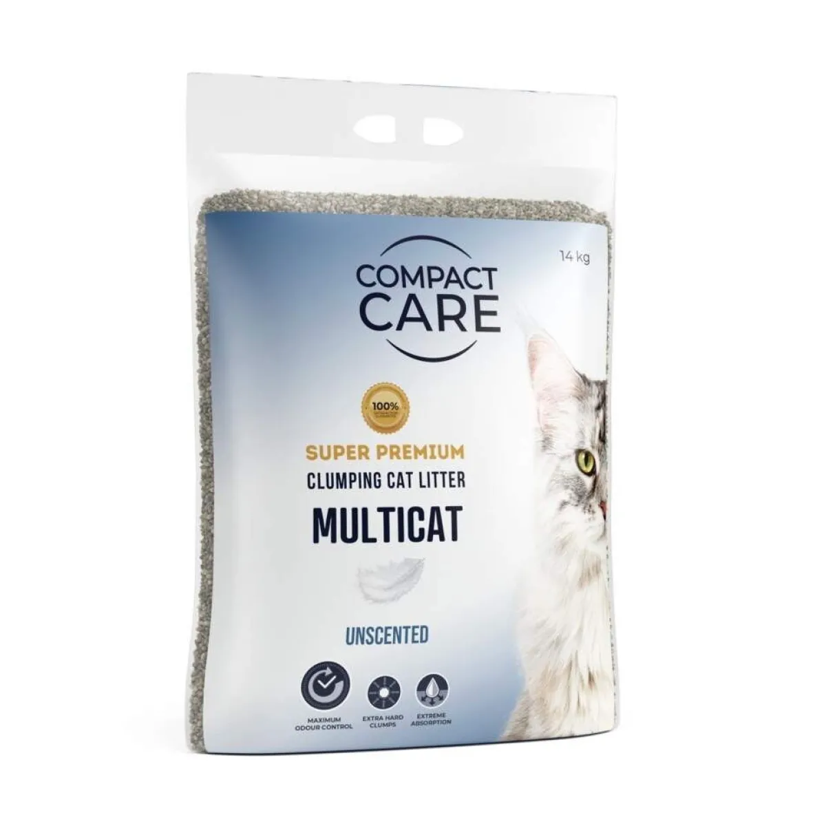 Compact Care Paakkuuntuva Kissanhiekka|Hajustamaton Kissanhiekka*Multicat Unscented 14 kg