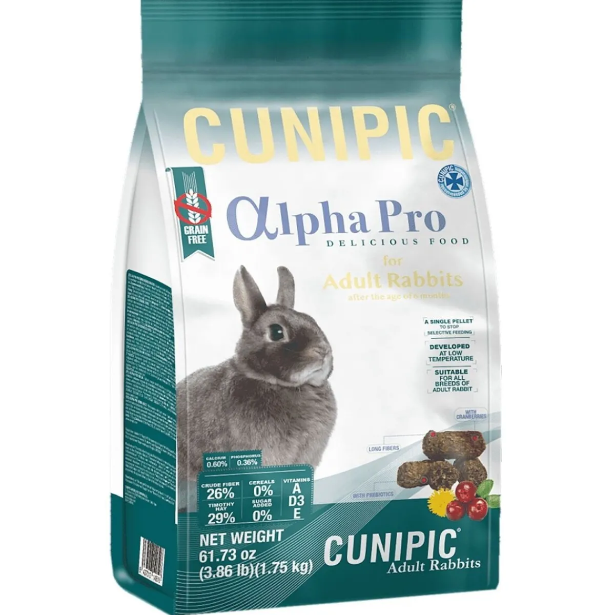Cunipic Pieneläinten Ruoka|Kanin Ruoka*Alpha Pro Adult Rabbit 1,75 kg
