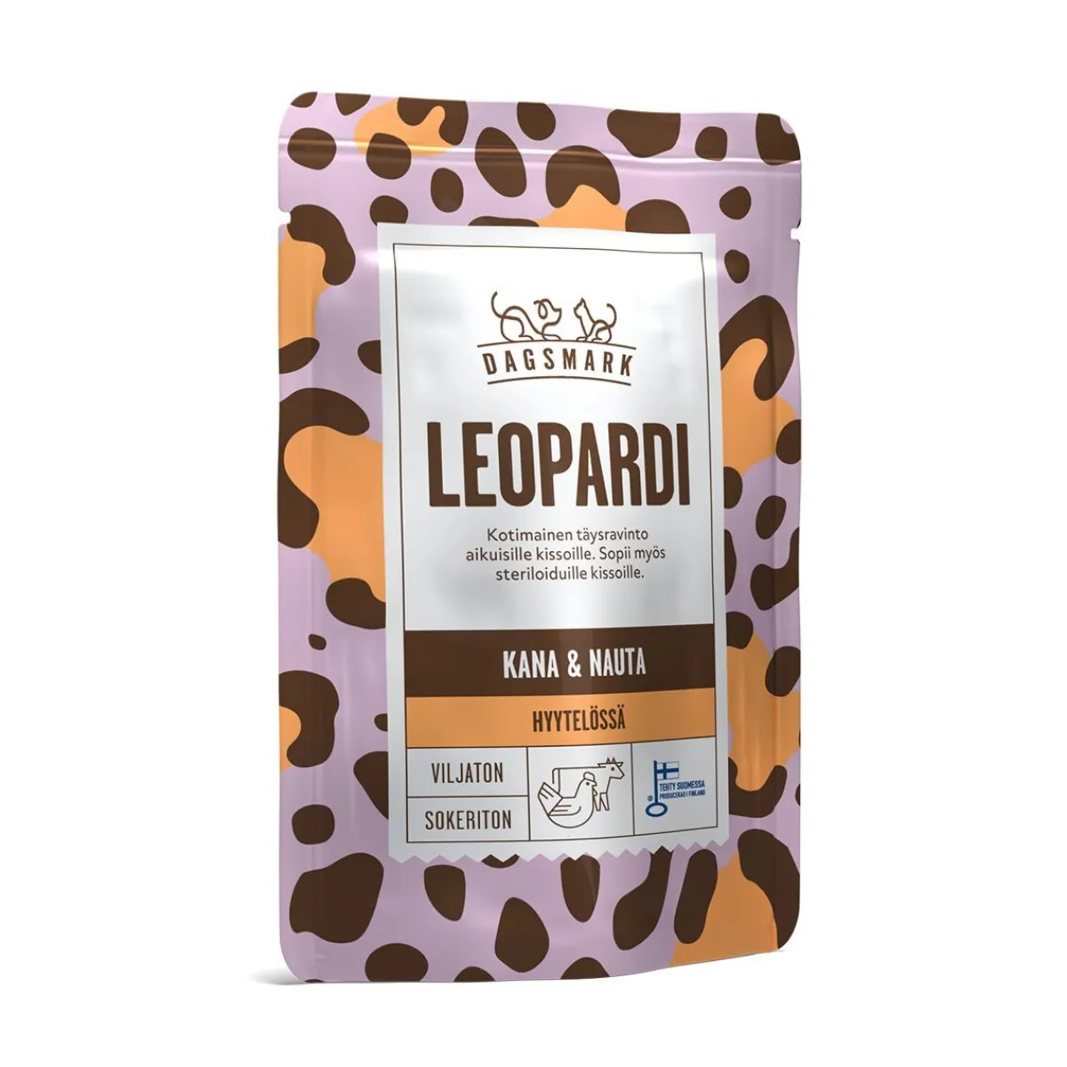 Dagsmark Kissan Märkäruoka|Kotimainen Kissanruoka*Leopardi kana-nauta hyytelössä 8x80g
