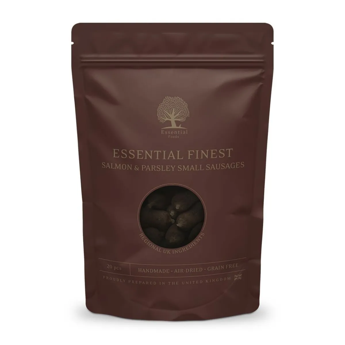 Essential Foods Pehmeät Koiran Herkut|Pikkuherkut Ja Treeninamit*ESSENTIAL Salmon & Parsley Small Sausages 150 g