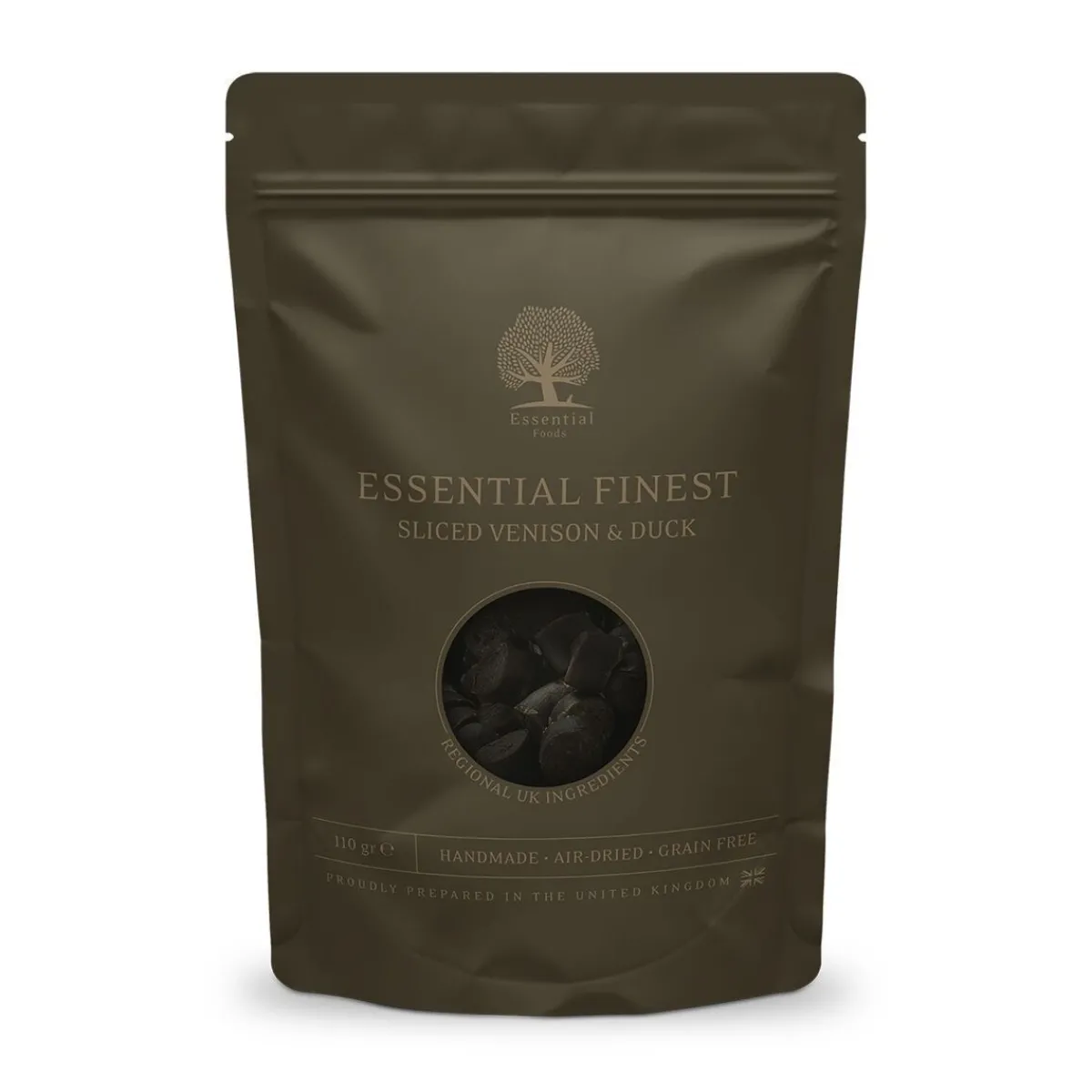 Essential Foods Pehmeät Koiran Herkut|Pikkuherkut Ja Treeninamit*ESSENTIAL Sliced Venison&Duck 110g