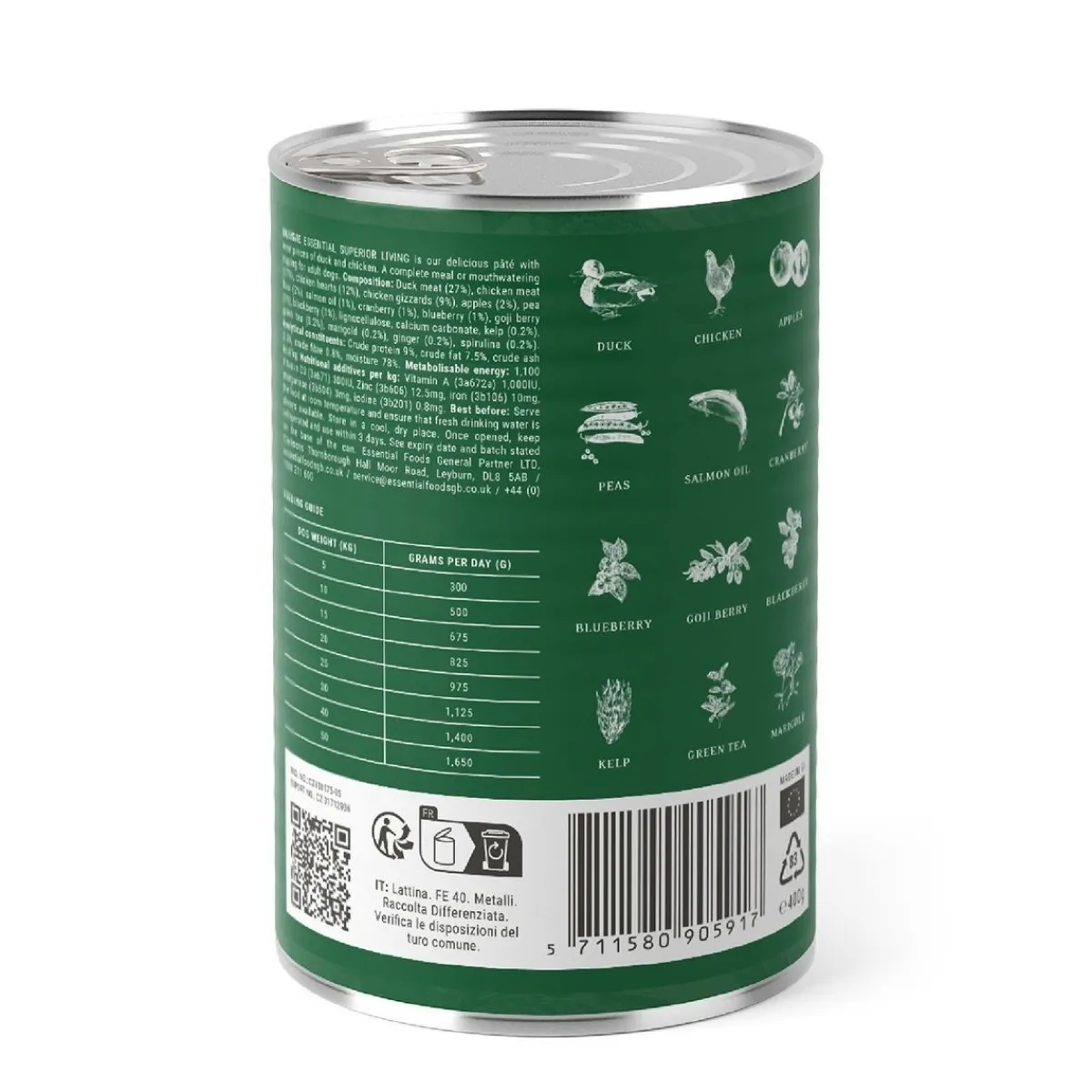Essential Foods Koiran Märkäruoka Ja Makkarat*ESSENTIAL SUPERIOR LIVING PATÉ 400g