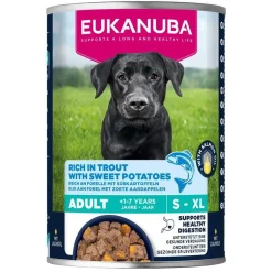 Eukanuba Koiran Märkäruoka Ja Makkarat|Uutuudet Koirille*Dog Wet Adult Taimen & Bataatti 400 g