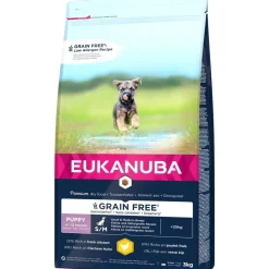 Eukanuba Penturuoka|Koiran Kuivaruoka*Grain Free Puppy Small/medium Chicken 2 x 12kg