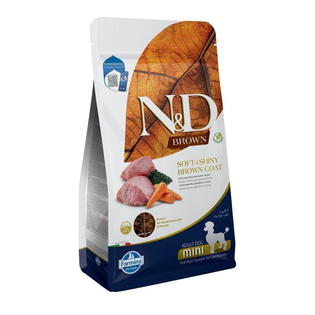 Farmina Koiran Kuivaruoka*N&D Brown Dog Lamb & Spirulina Small 2 kg