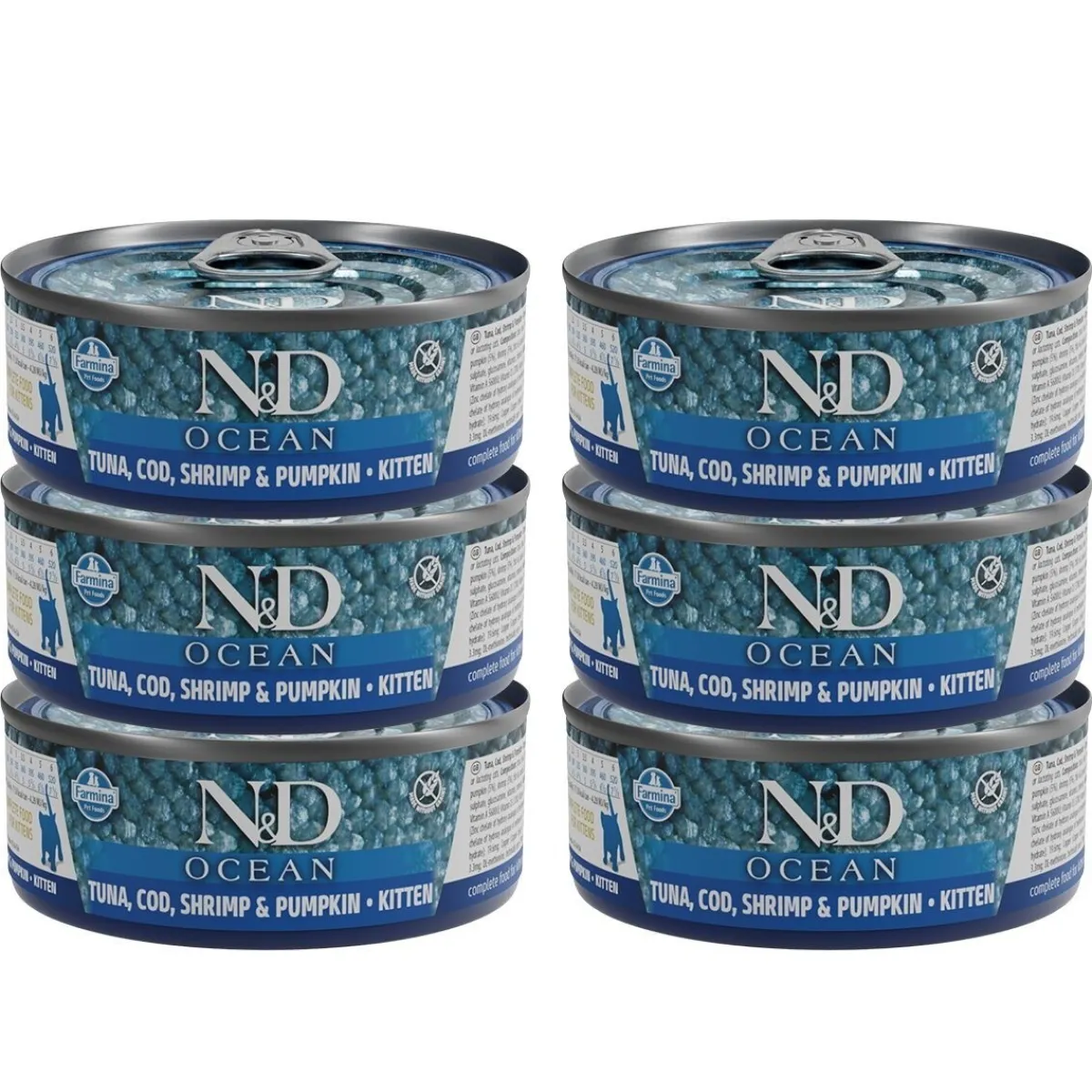 Farmina Kissan Märkäruoka|Kissanpennun Ruoka*N&D Cat Ocean Tuna & Pumpkin Kitten 6 x 70 g